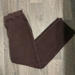 Women’s Retro High Waisted Brown Corduroy Pants